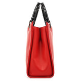 Gucci Matte Red Leather Bamboo 2-Way Tote Bag