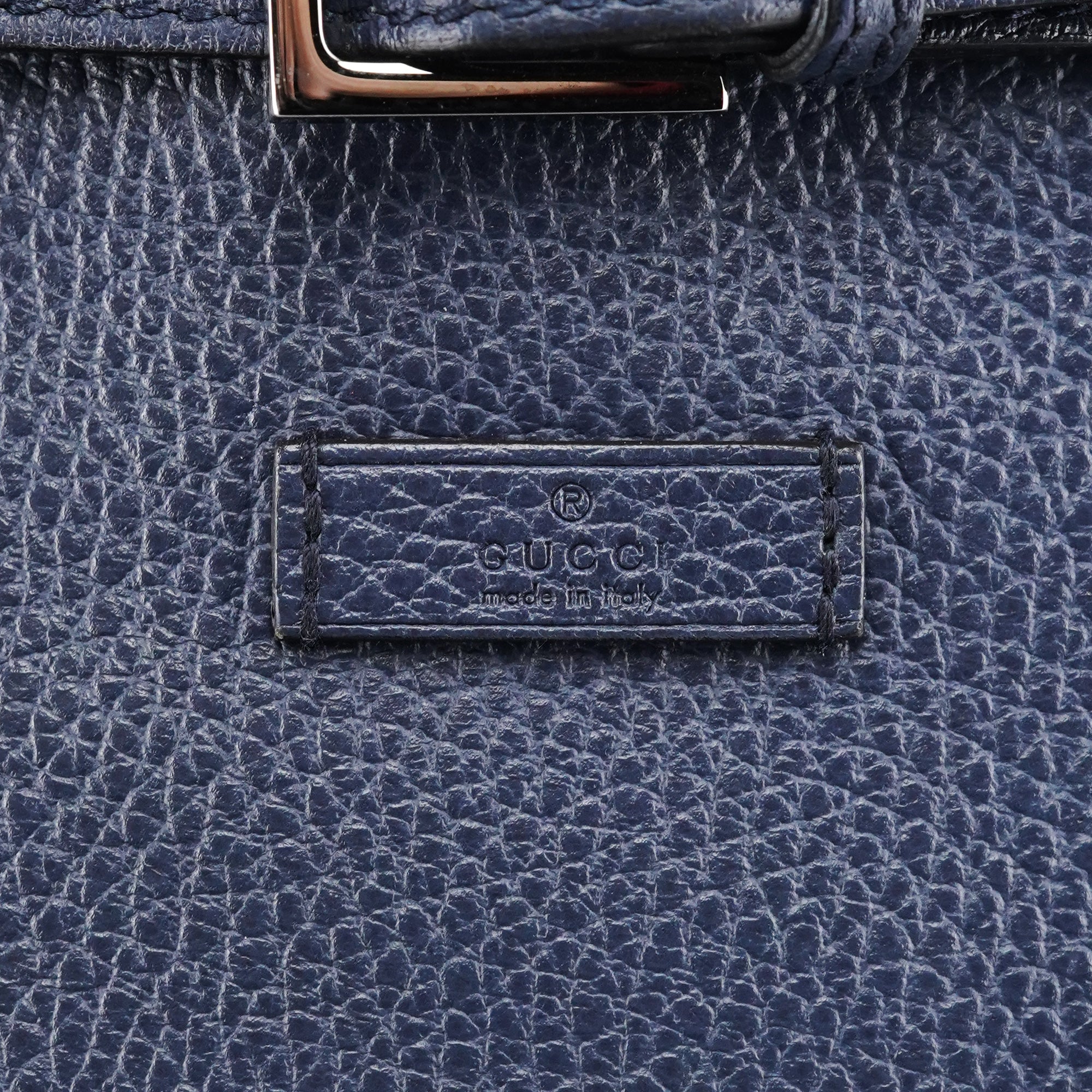 Gucci Navy Blue Leather 2-Way Tote Bag