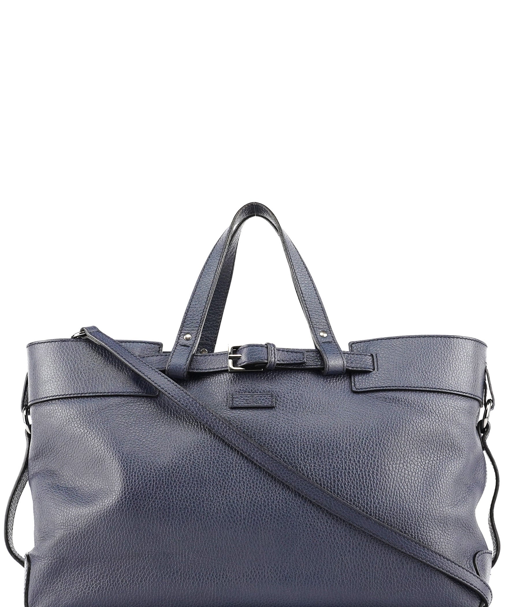 Gucci Navy Blue Leather 2-Way Tote Bag