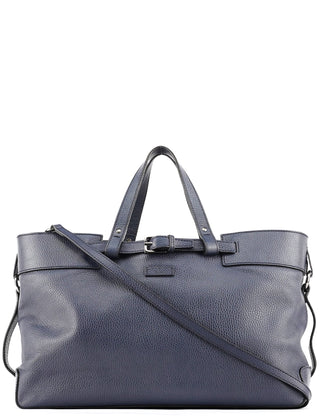 Gucci Navy Blue Leather 2-Way Tote Bag