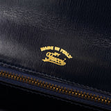 Gucci Navy Calfskin Square G Top Handle Bag