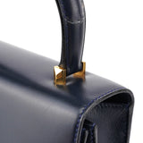Gucci Navy Calfskin Square G Top Handle Bag