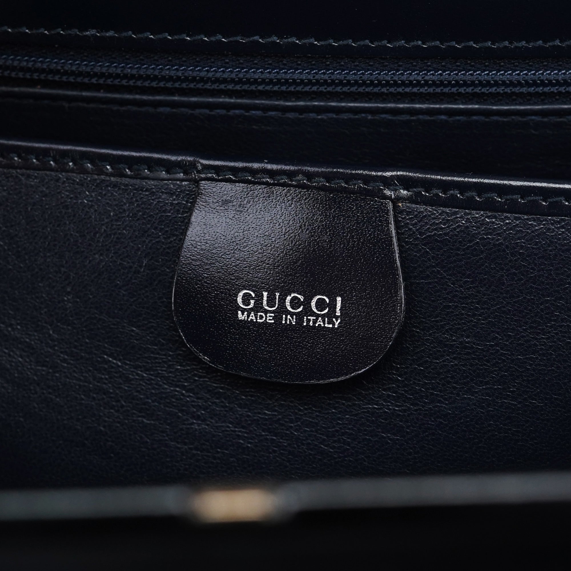 Gucci Navy Patent Leather Clutch Shoulder Bag