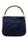 Gucci Navy Satin Mini Bamboo 2-Way Bag