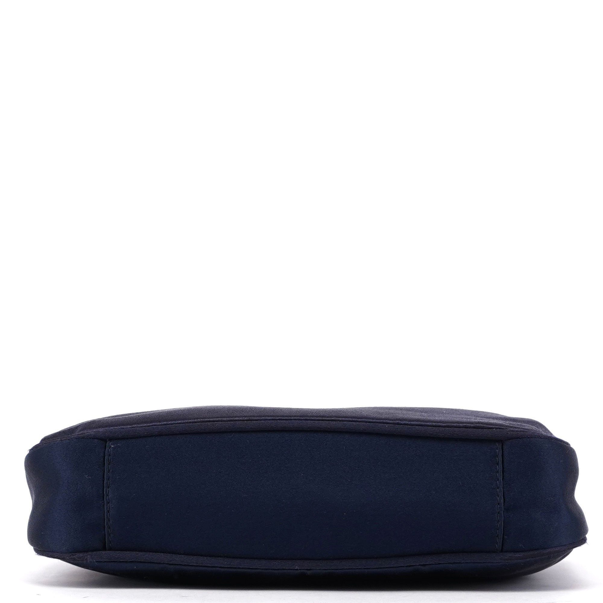 Gucci Navy Satin Mini Bamboo 2-Way Bag