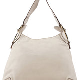 Gucci Off-White Calfskin Horsebit Shoulder Bag