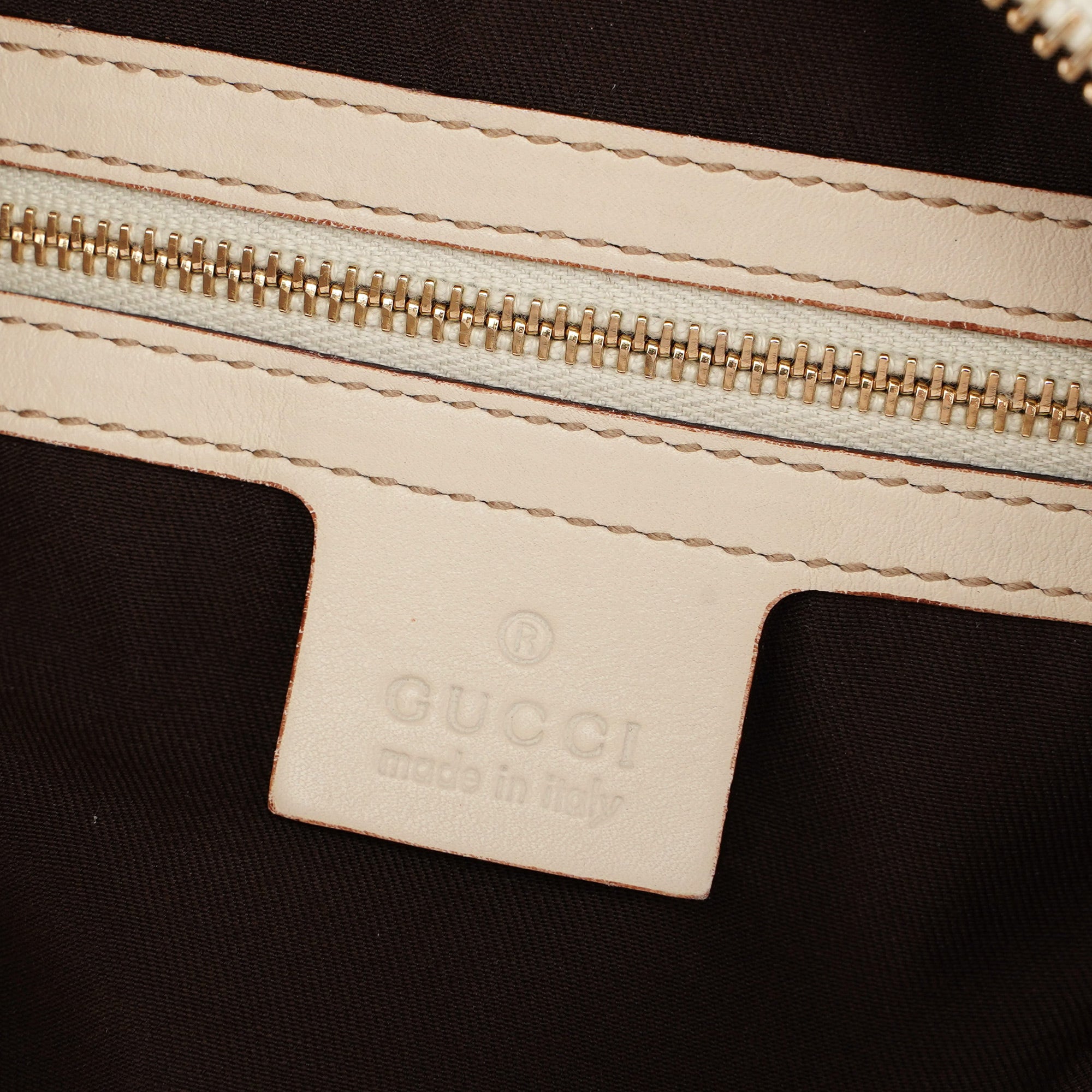 Gucci Off-White Calfskin Horsebit Shoulder Bag