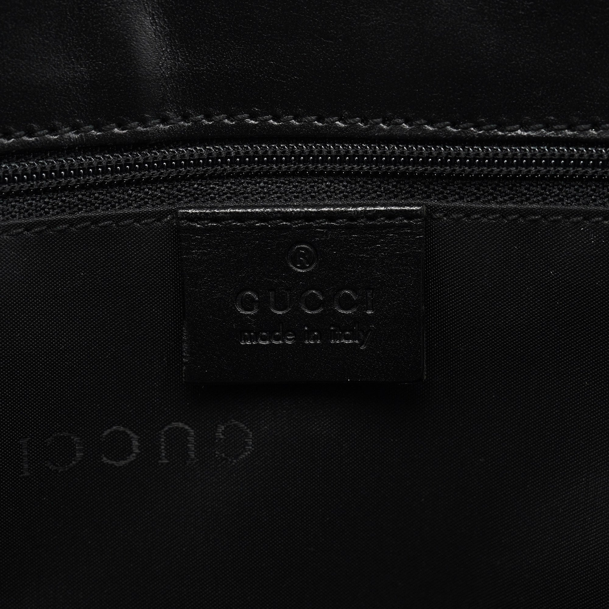 Gucci Off-White Canvas Jackie Shoulder Bag