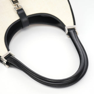 Gucci Off-White Canvas Jackie Shoulder Bag