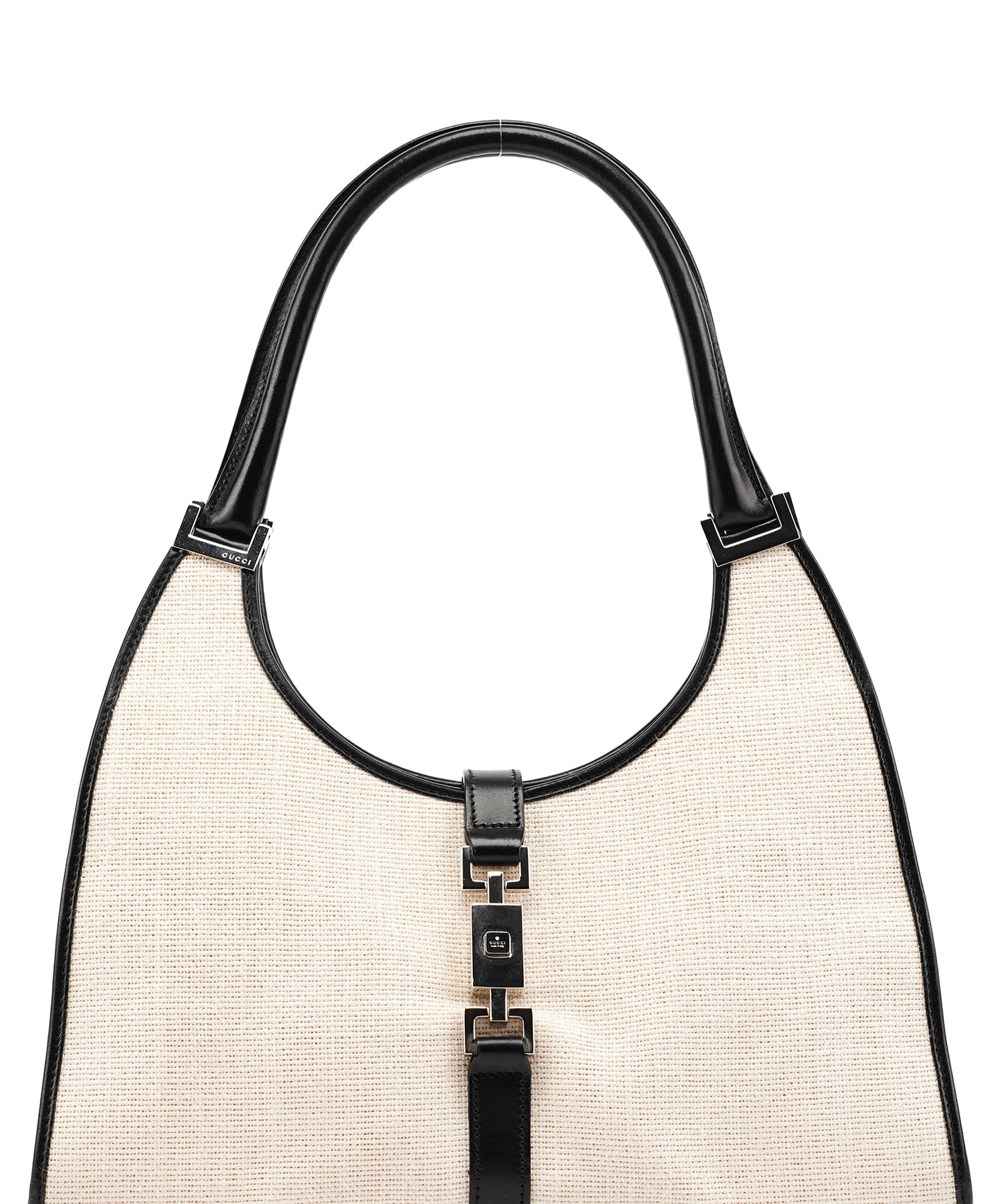 Gucci Off-White Canvas Jackie Shoulder Bag