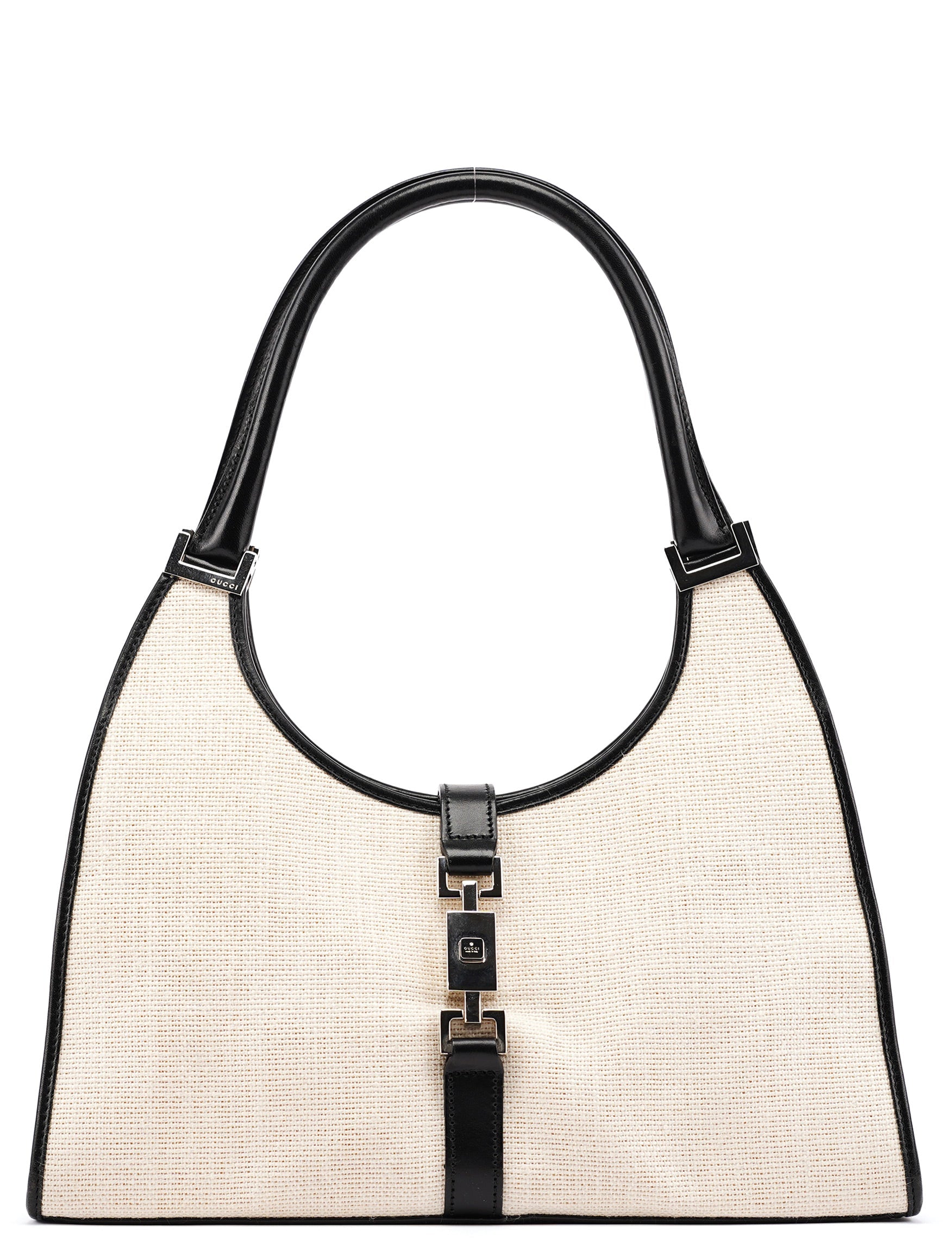 Gucci Off-White Canvas Jackie Shoulder Bag