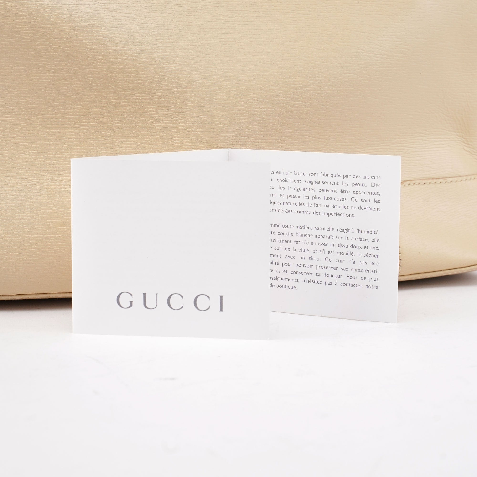 Gucci Off-White Leather Tote