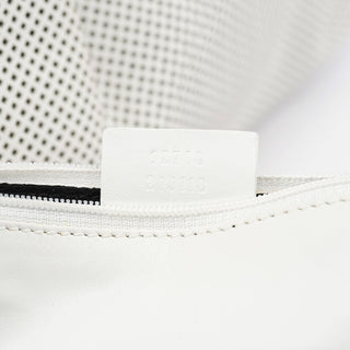 Gucci Off-White Perforated Leather Bamboo Bag