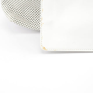 Gucci Off-White Perforated Leather Bamboo Bag