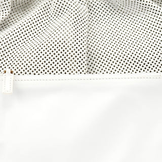 Gucci Off-White Perforated Leather Bamboo Bag