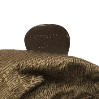 Gucci Olive Canvas Bamboo Shoulder Bag