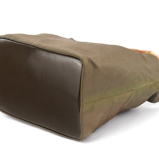 Gucci Olive Canvas Bamboo Shoulder Bag