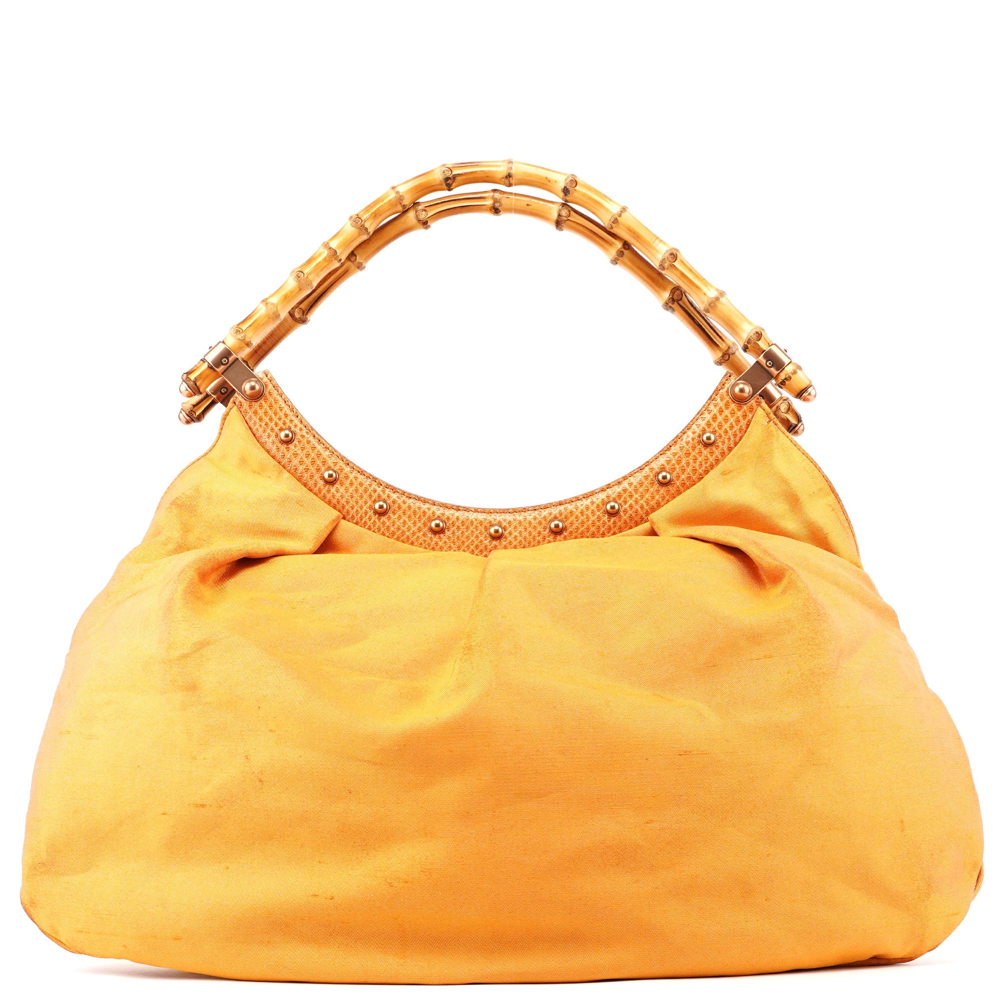 Gucci Orange Bamboo Dual Handle Bag