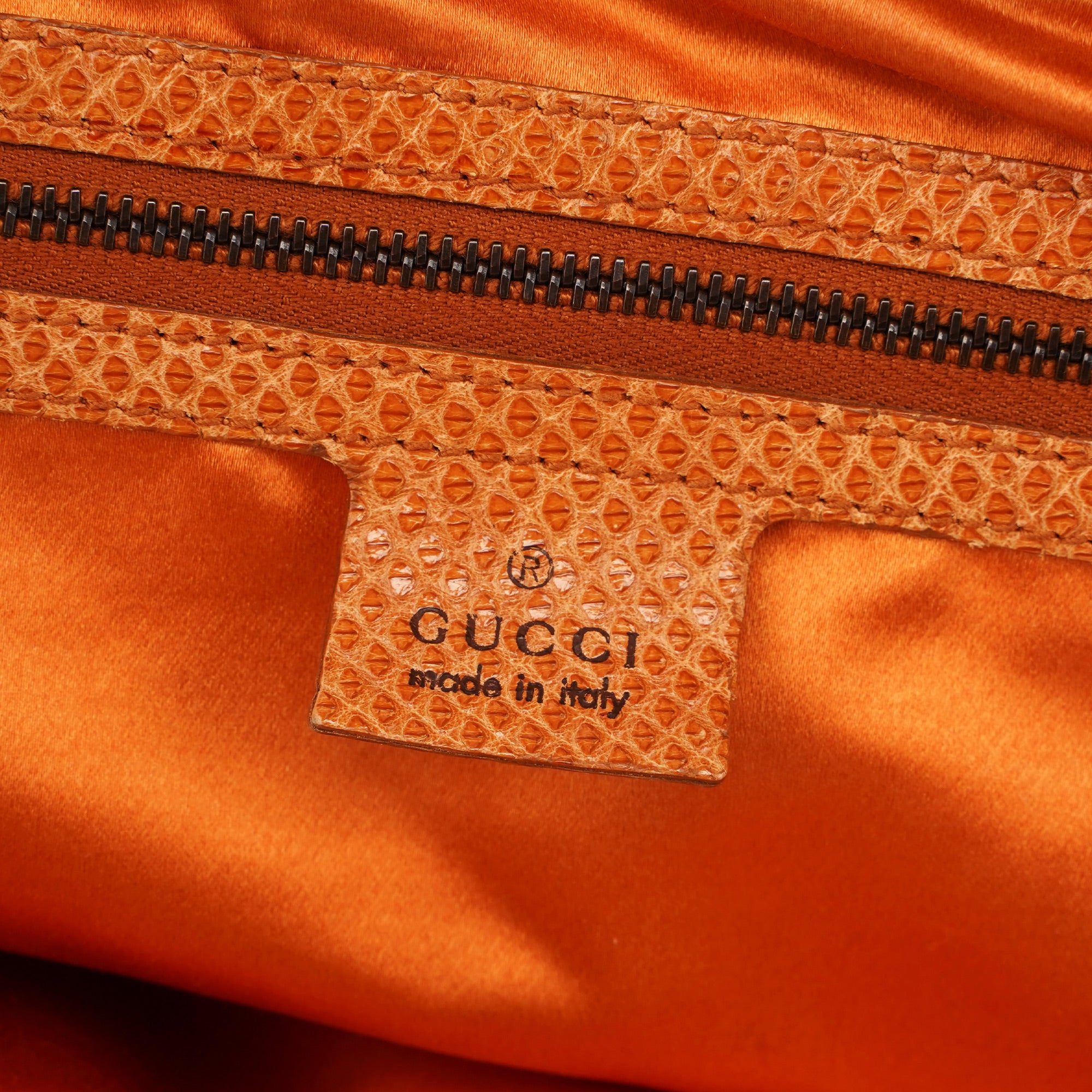 Gucci Orange Bamboo Dual Handle Bag