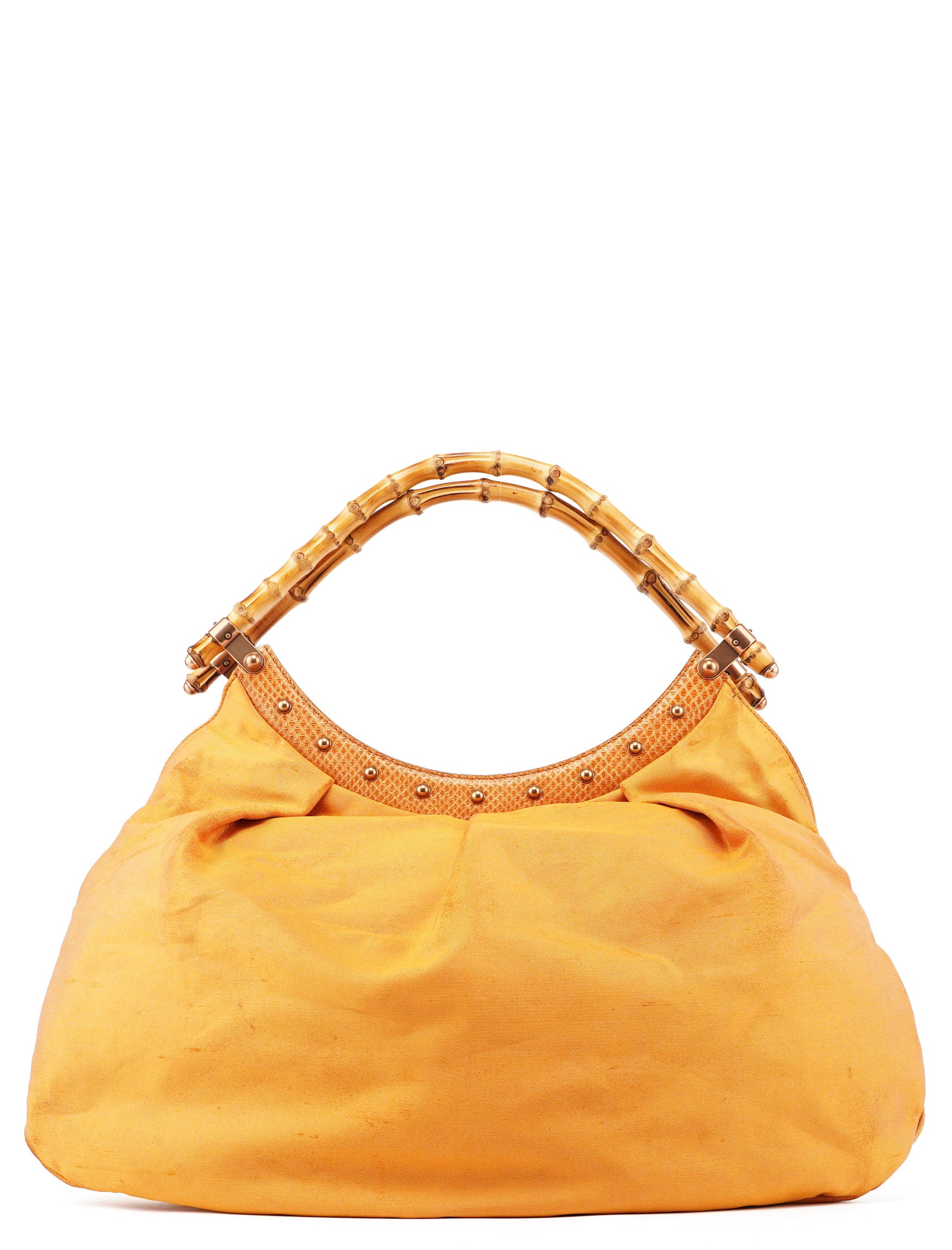 Gucci Orange Bamboo Dual Handle Bag