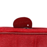Gucci Red Calfhair Croc Embossed Shoulder Bag