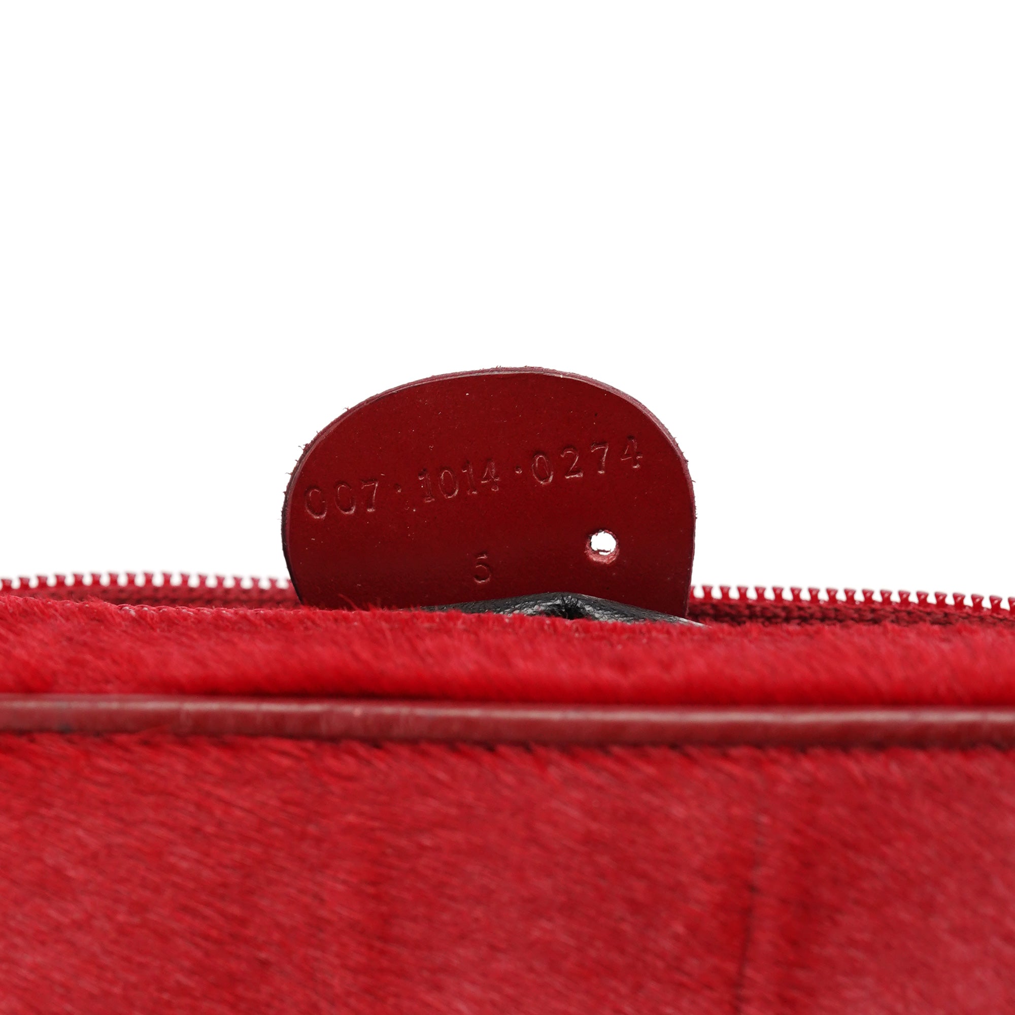 Gucci Red Calfhair Croc Embossed Shoulder Bag