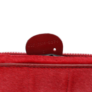 Gucci Red Calfhair Croc Embossed Shoulder Bag