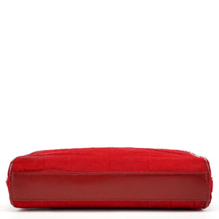 Gucci Red Calfhair Croc Embossed Shoulder Bag