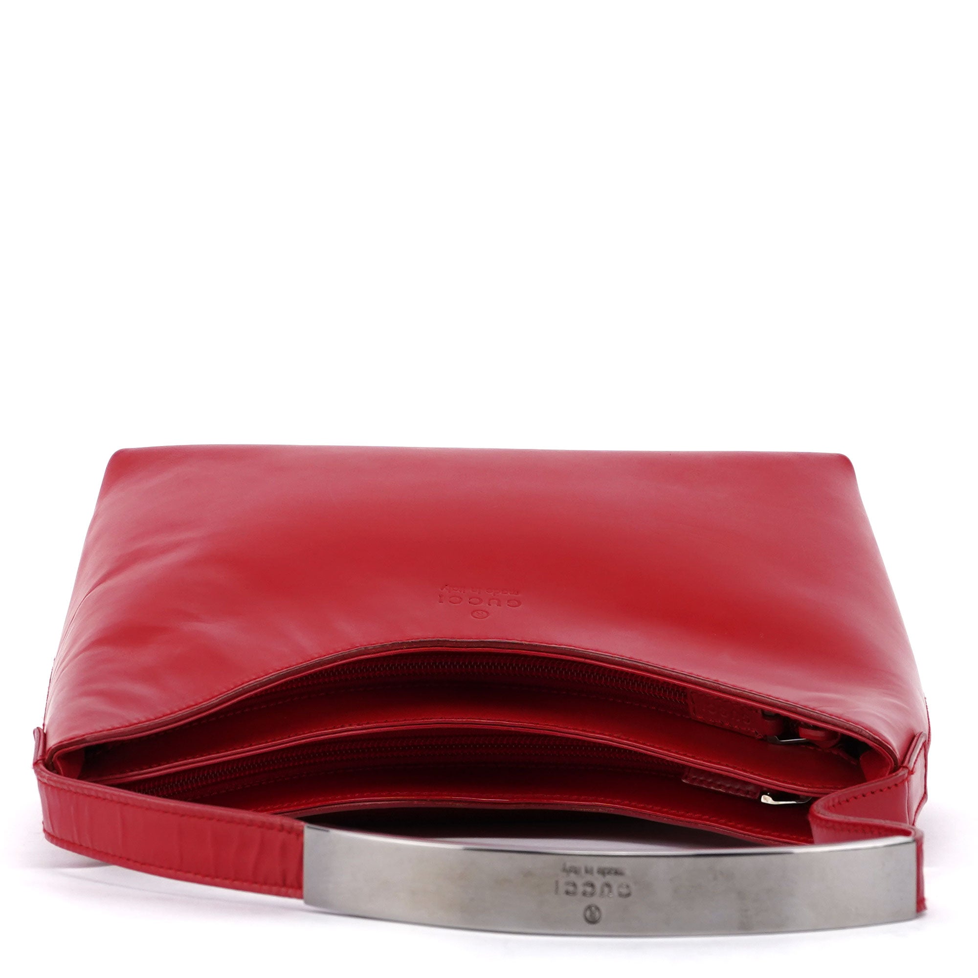 Gucci Red Calfskin Hobo Shoulder Bag