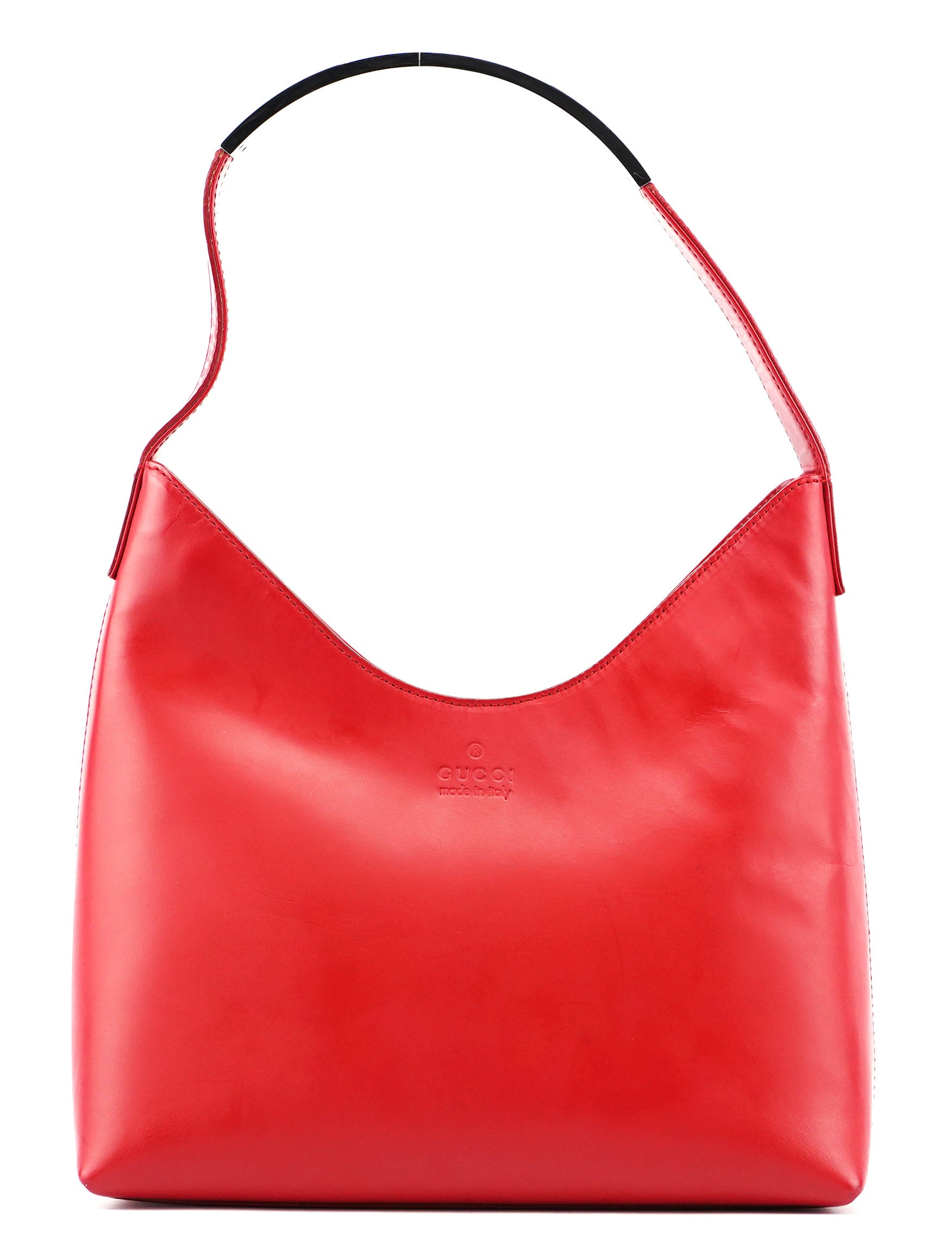 Gucci Red Calfskin Hobo Shoulder Bag