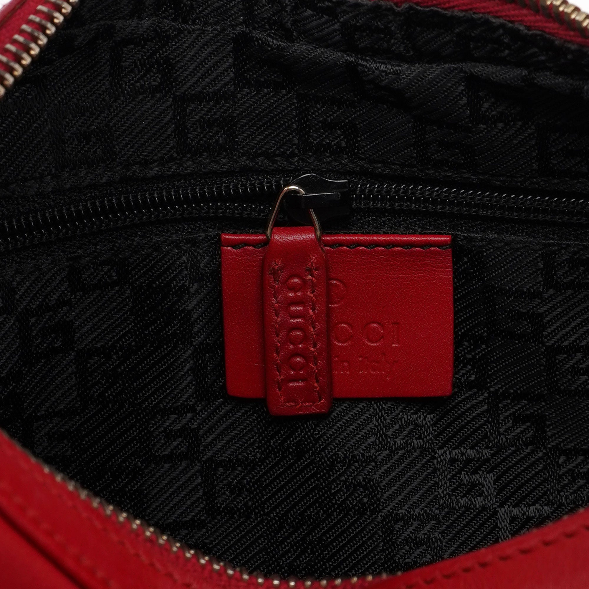 Gucci Red Calfskin Hobo Shoulder Bag