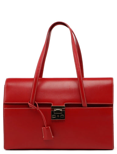 Gucci Red Calfskin Keylock Tote Bag