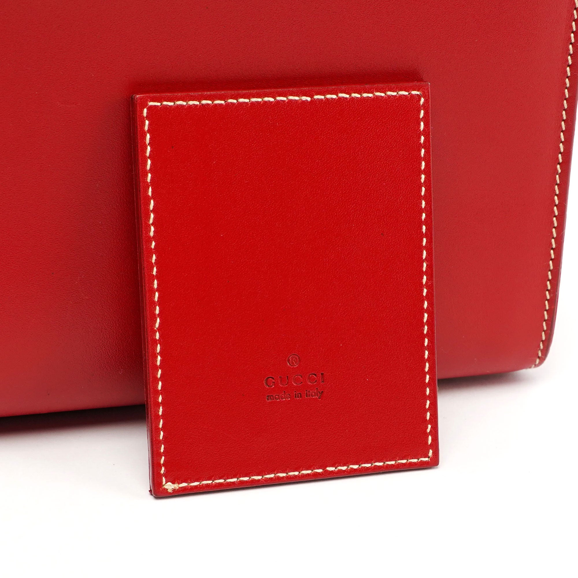 Gucci Red Calfskin Keylock Tote Bag