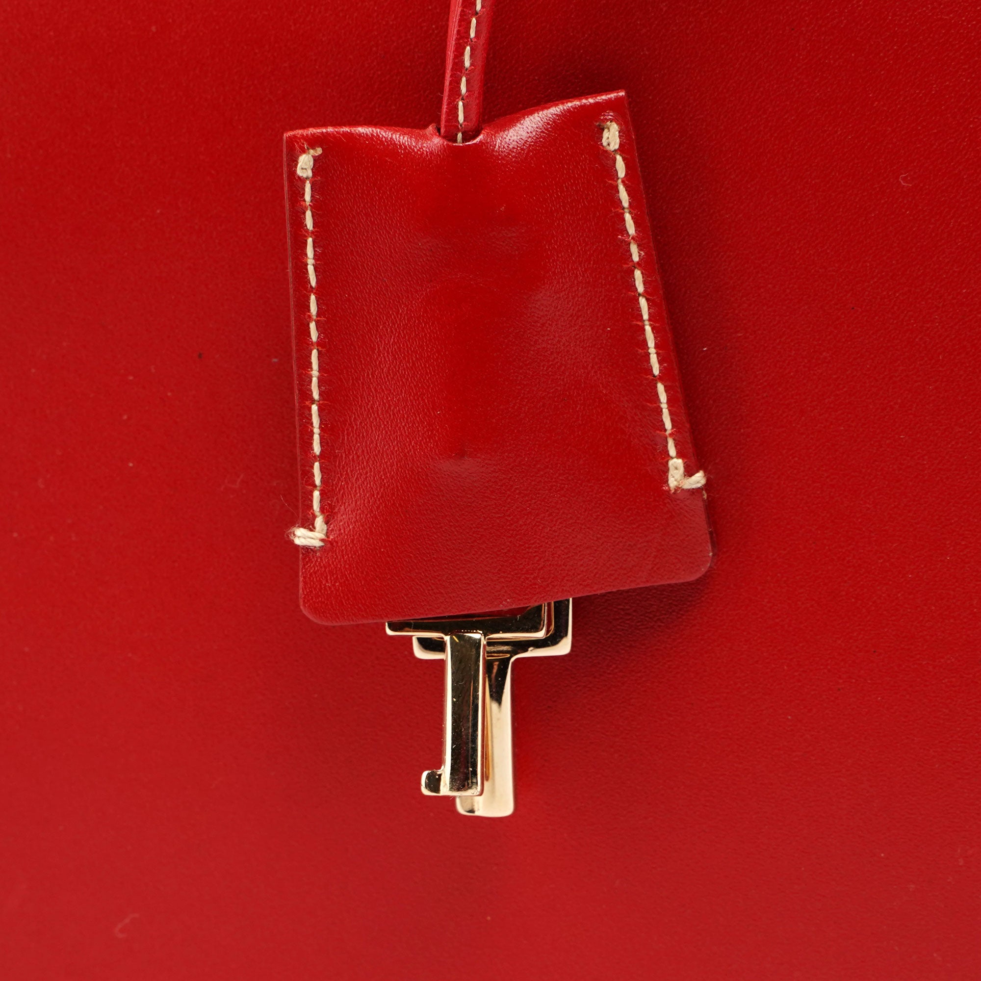 Gucci Red Calfskin Keylock Tote Bag