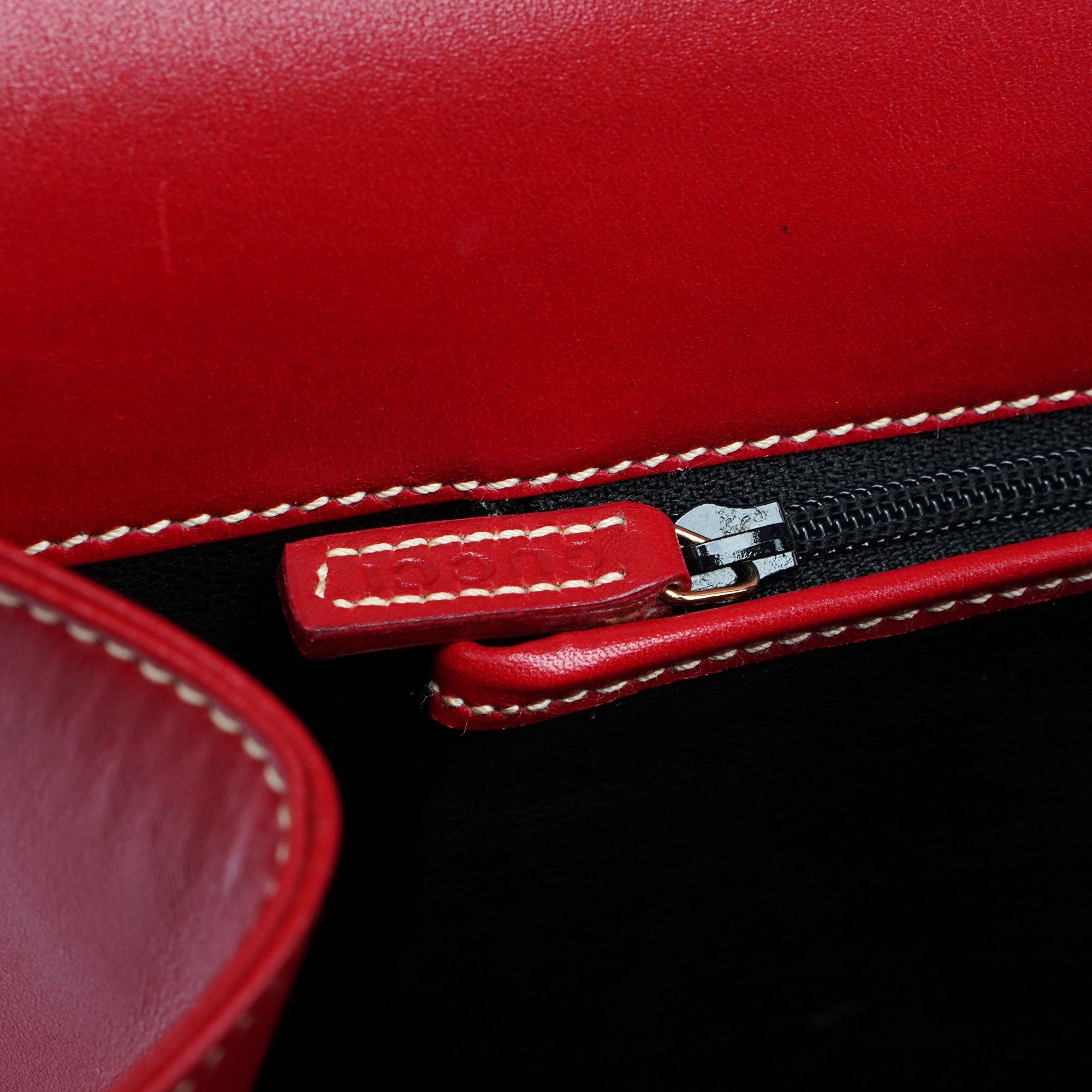 Gucci Red Calfskin Keylock Tote Bag