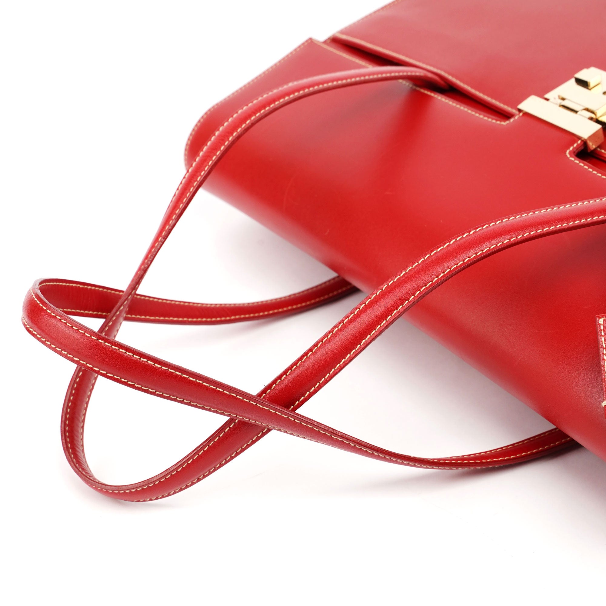 Gucci Red Calfskin Keylock Tote Bag