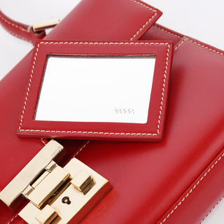 Gucci Red Calfskin Lady Lock Shoulder Bag