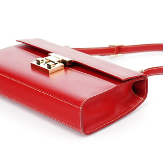 Gucci Red Calfskin Lady Lock Shoulder Bag