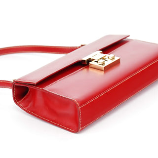 Gucci Red Calfskin Lady Lock Shoulder Bag