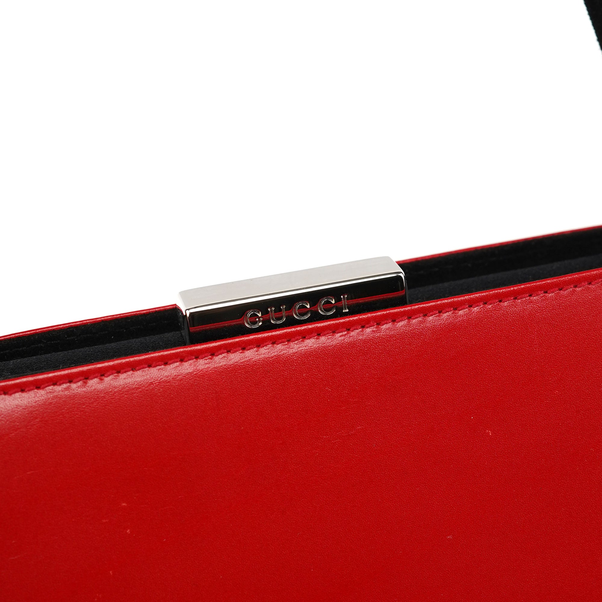 Gucci Red Calfskin Leather Tote Bag