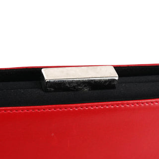 Gucci Red Calfskin Satin Clutch Tote Bag