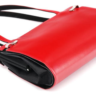 Gucci Red Calfskin Satin Clutch Tote Bag