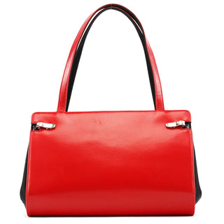 Gucci Red Calfskin Satin Clutch Tote Bag