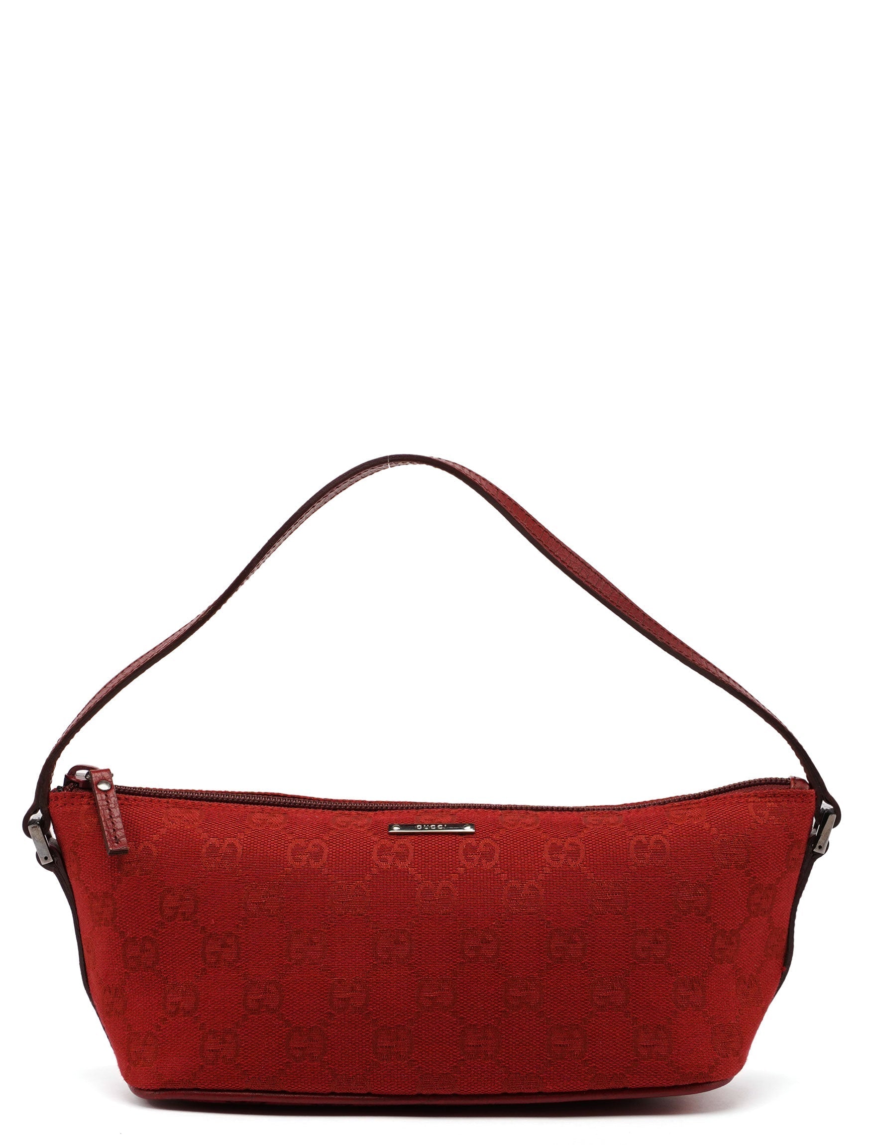 Gucci Red GG Monogram Canvas Boat Pochette