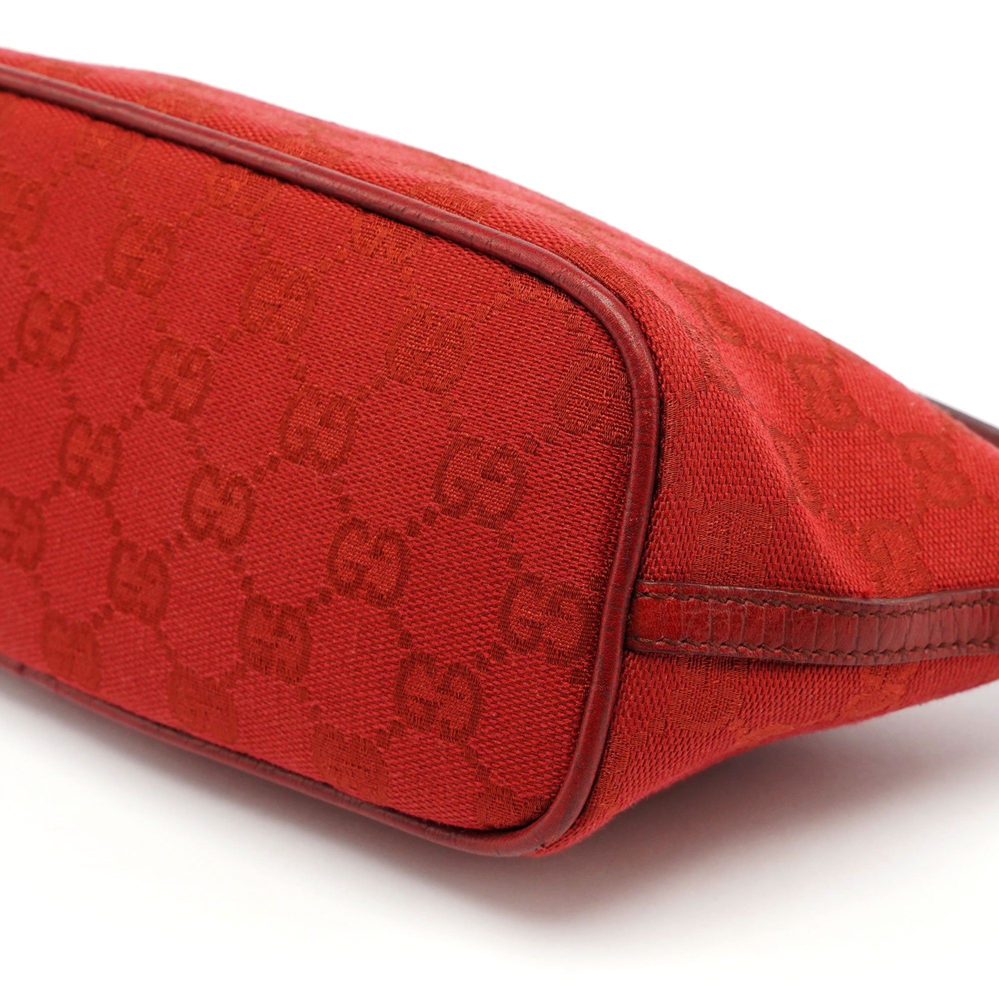 Gucci Red GG Monogram Canvas Boat Pochette