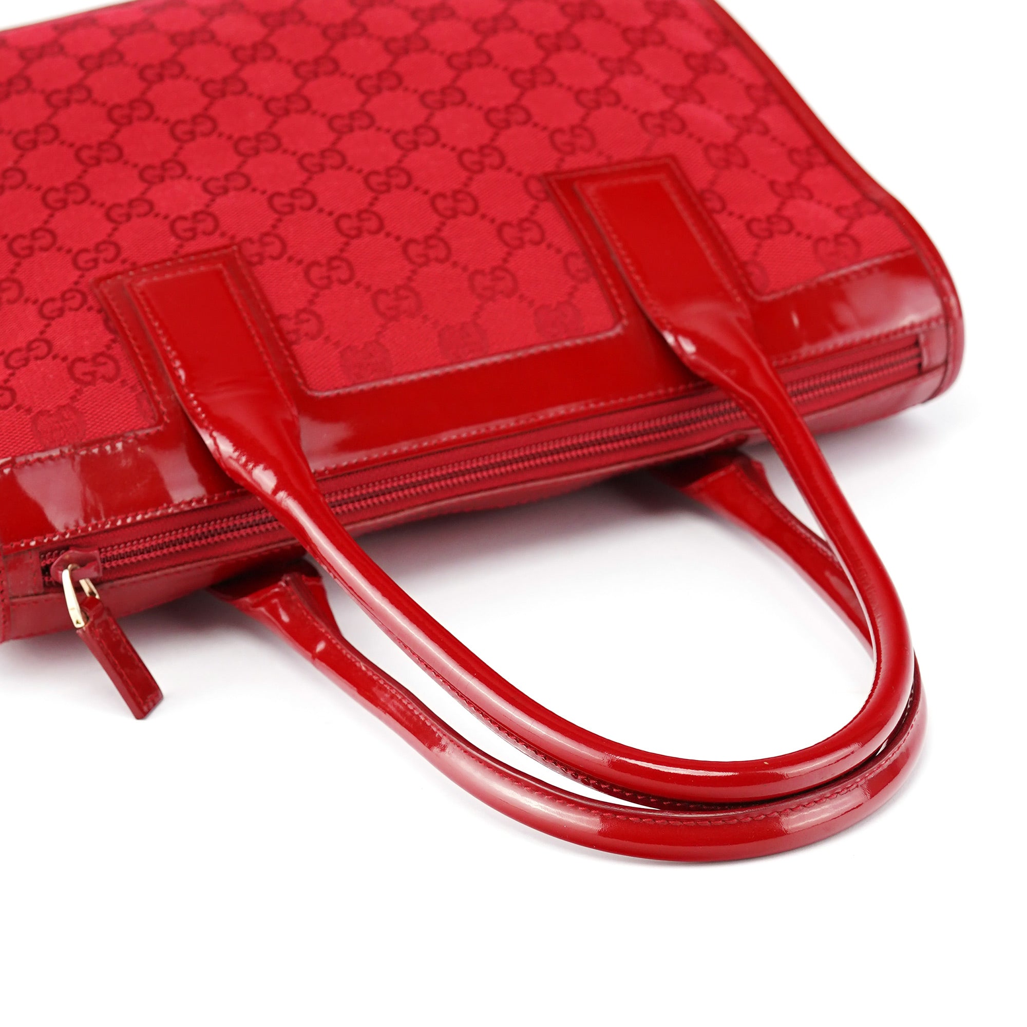 Gucci Red GG Patent Leather Tote Bag