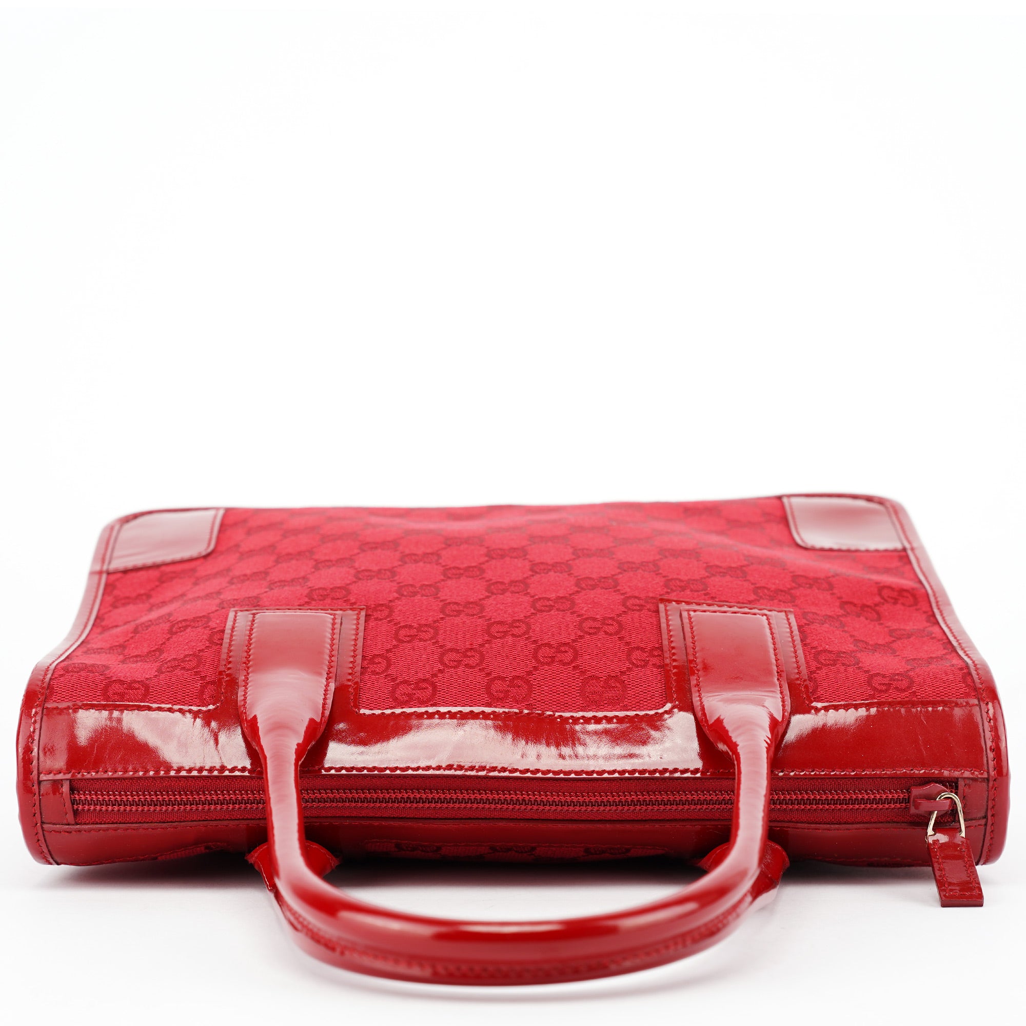 Gucci Red GG Patent Leather Tote Bag