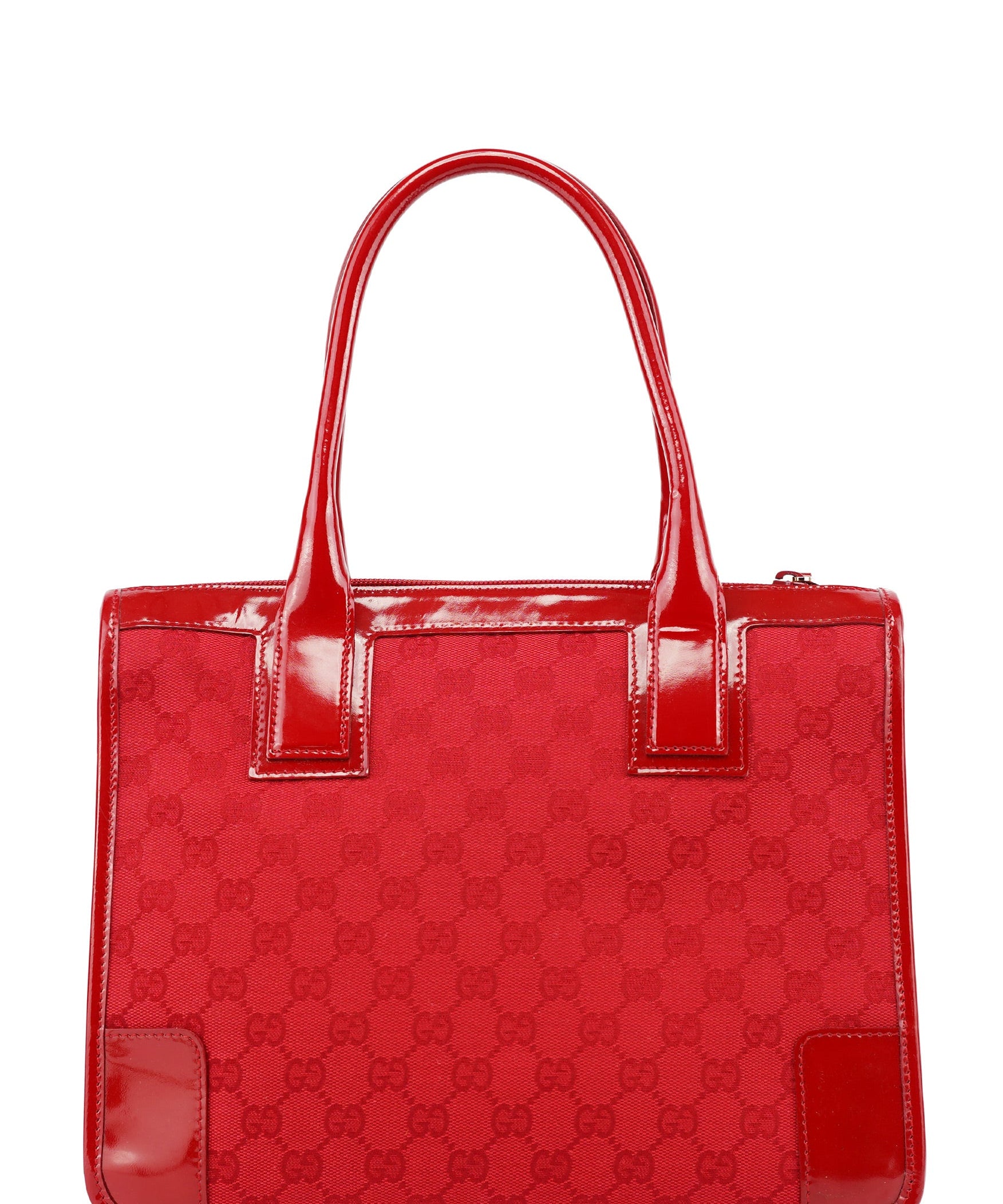 Gucci Red GG Patent Leather Tote Bag