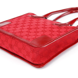 Gucci Red GG Patent Leather Tote Bag