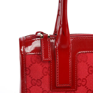 Gucci Red GG Patent Leather Tote Bag